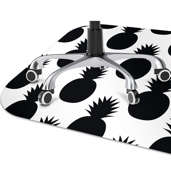 Office chair floor protector black pineapples