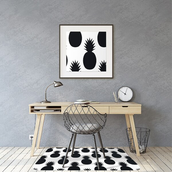 Office chair floor protector black pineapples