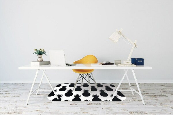Office chair floor protector black pineapples