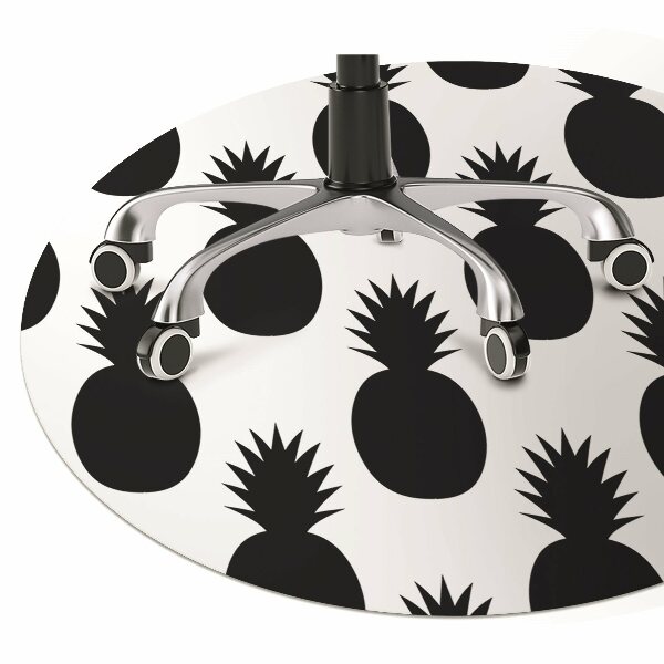 Office chair floor protector black pineapples
