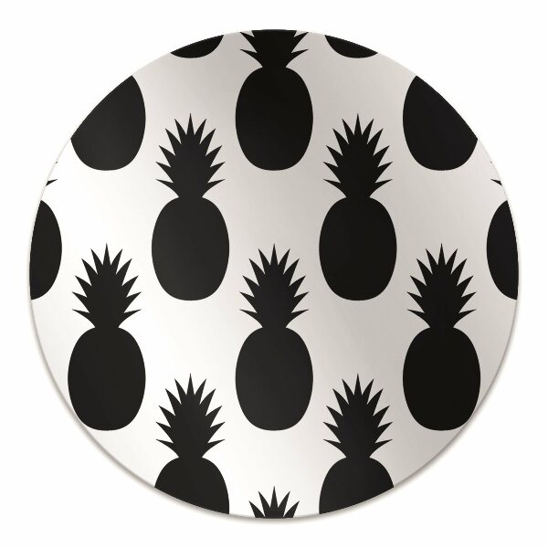 Office chair floor protector black pineapples