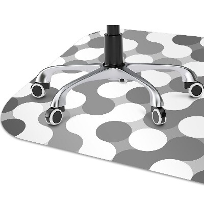 Office chair floor protector Gray and white circles