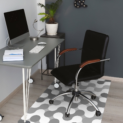 Office chair floor protector Gray and white circles