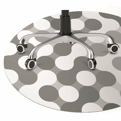 Office chair floor protector Gray and white circles