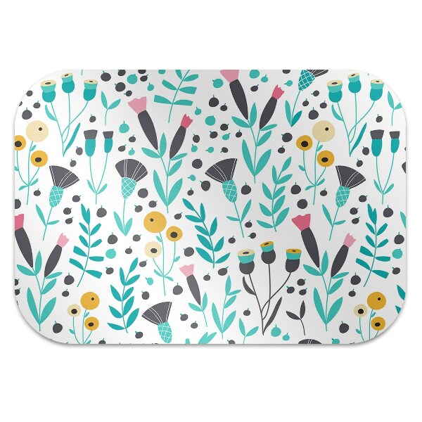 Computer chair mat Scandinavian flowers