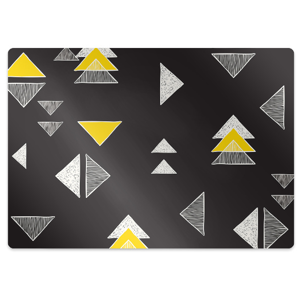 Office chair mat drawn triangles