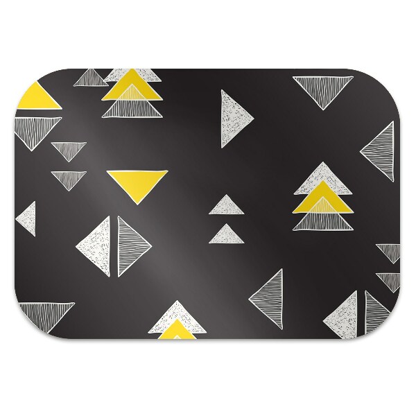 Office chair mat drawn triangles