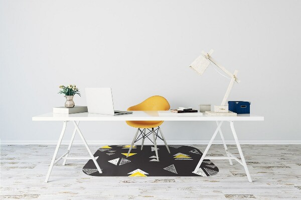 Office chair mat drawn triangles