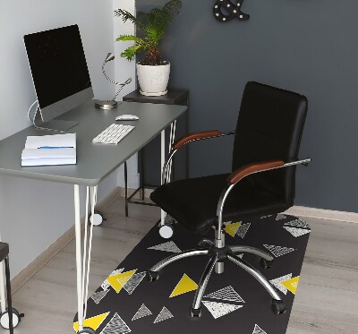 Office chair mat drawn triangles