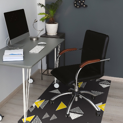 Office chair mat drawn triangles