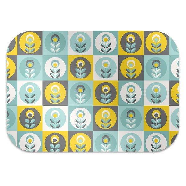 Desk chair mat floral pattern