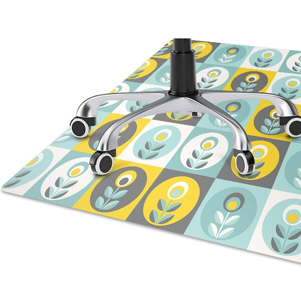 Desk chair mat floral pattern