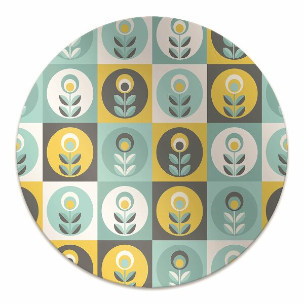 Desk chair mat floral pattern