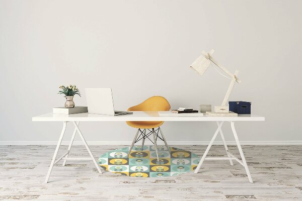 Desk chair mat floral pattern