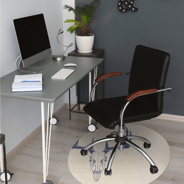 Office chair mat deer skull