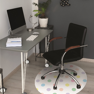 Office chair mat colorful dots