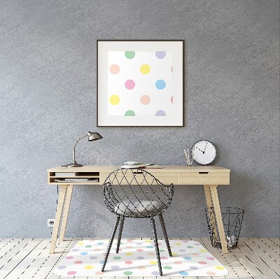 Office chair mat colorful dots