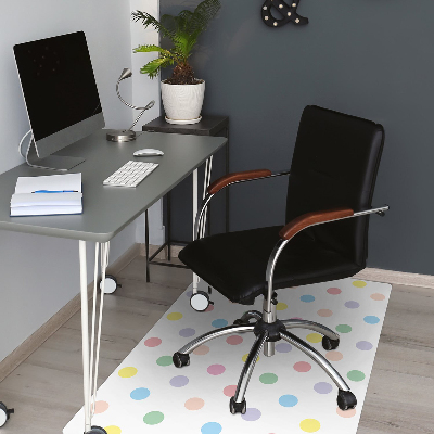 Office chair mat colorful dots