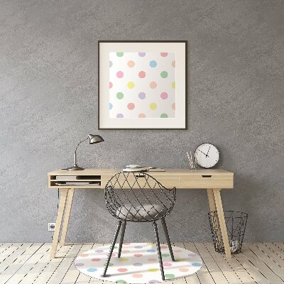 Office chair mat colorful dots