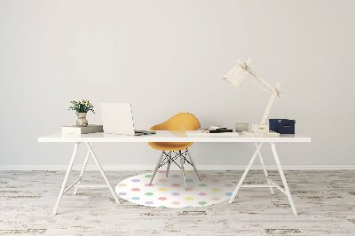 Office chair mat colorful dots