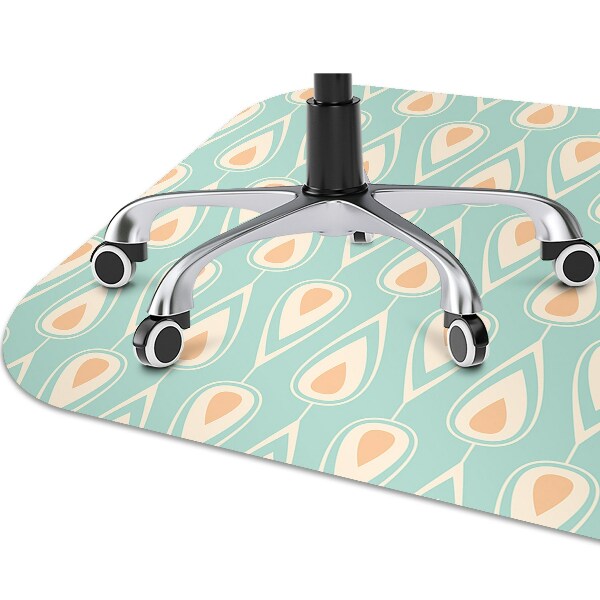 Office chair floor protector retro pattern