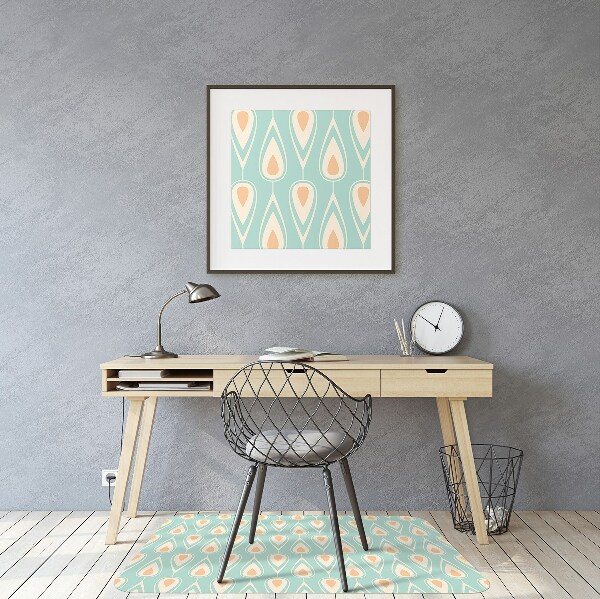 Office chair floor protector retro pattern