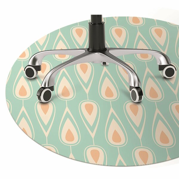 Office chair floor protector retro pattern