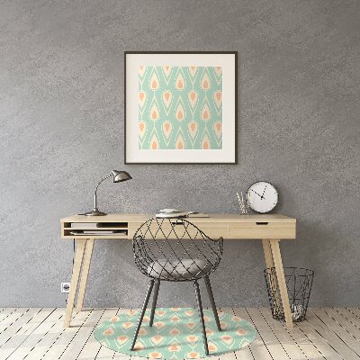 Office chair floor protector retro pattern