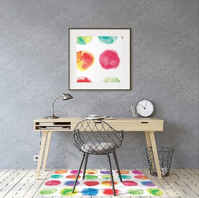 Office chair mat painted dots