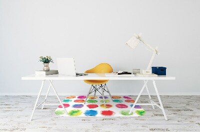 Office chair mat painted dots