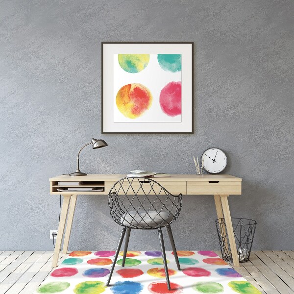 Office chair mat painted dots