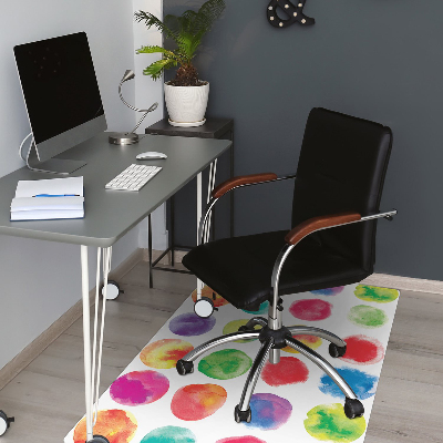 Office chair mat painted dots