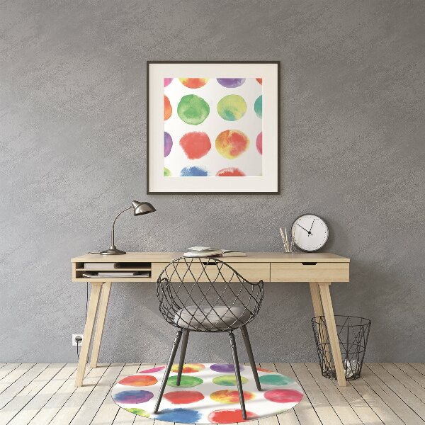 Office chair mat painted dots