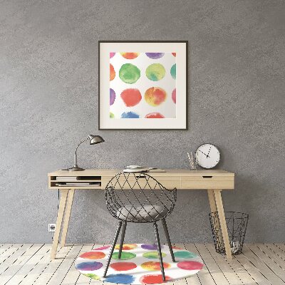 Office chair mat painted dots