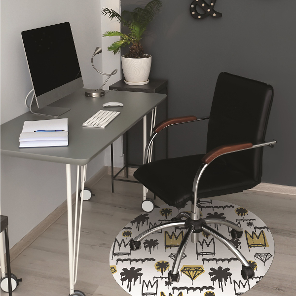 Office chair mat Graffiti crown