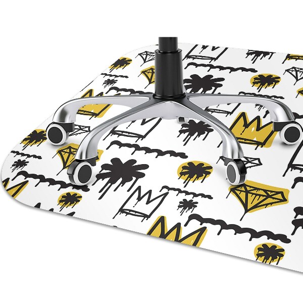 Office chair mat Graffiti crown