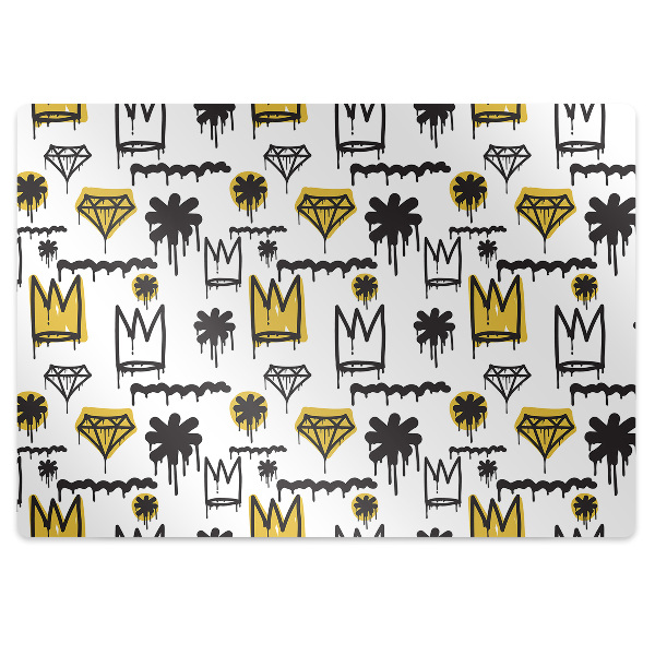 Office chair mat Graffiti crown