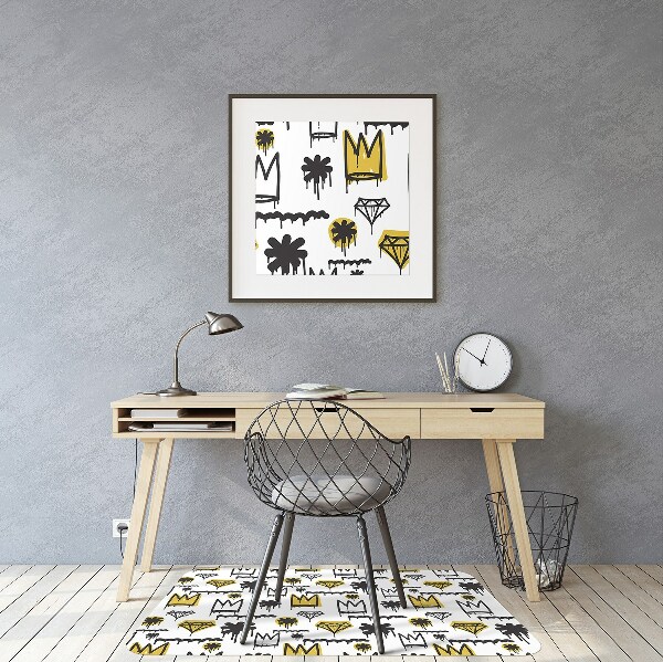 Office chair mat Graffiti crown