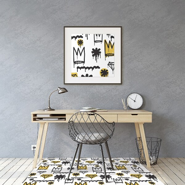Office chair mat Graffiti crown