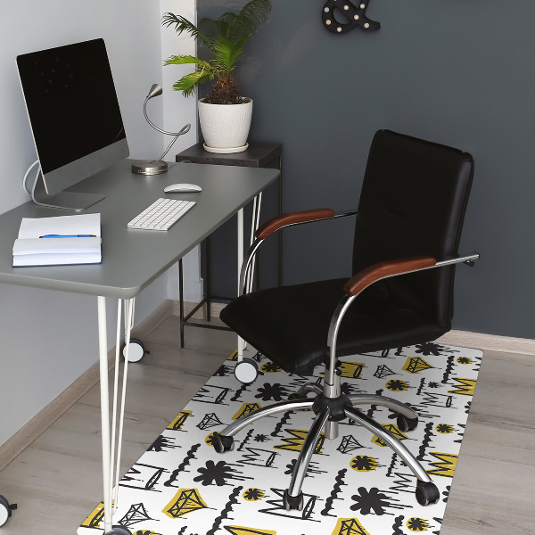 Office chair mat Graffiti crown