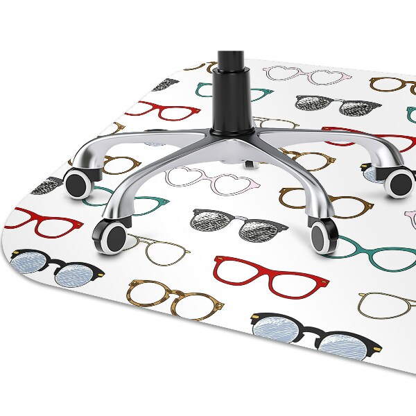 Desk chair mat retro glasses
