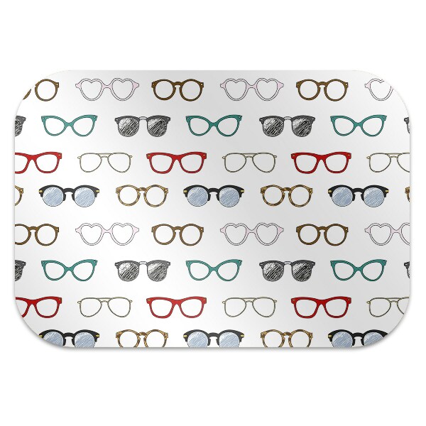 Desk chair mat retro glasses