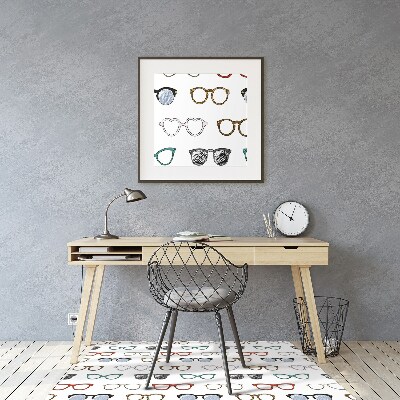 Desk chair mat retro glasses