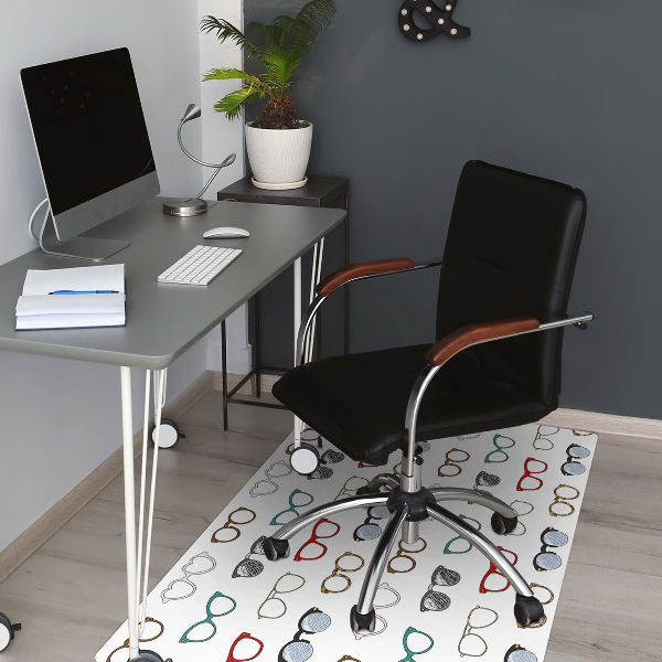 Desk chair mat retro glasses