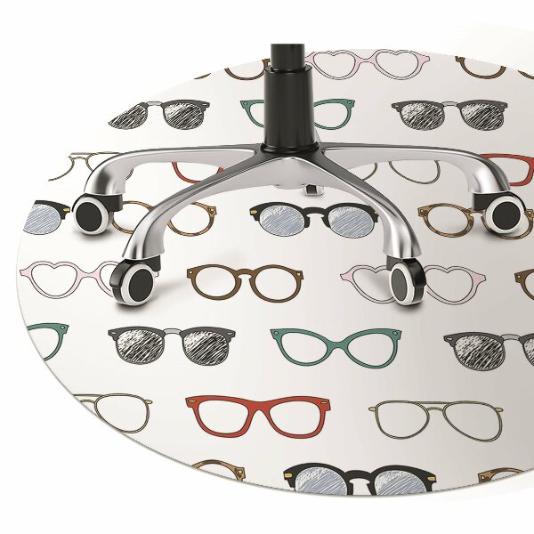 Desk chair mat retro glasses