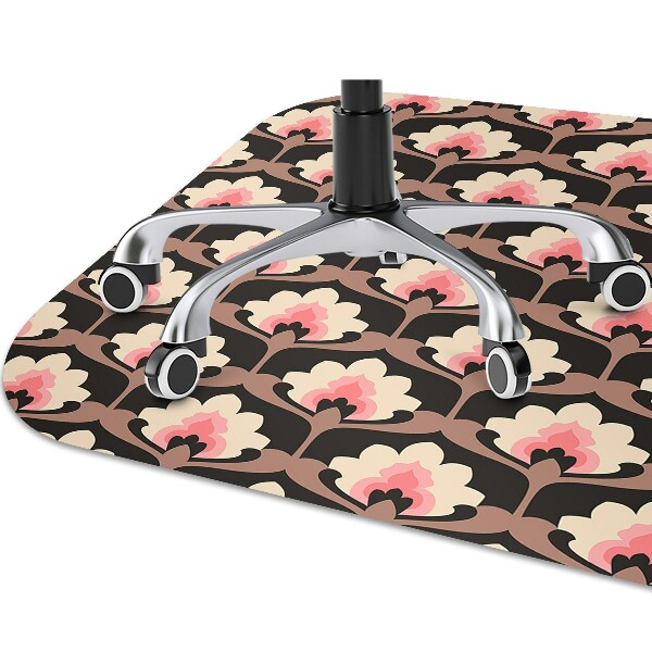 Desk chair mat floral pattern