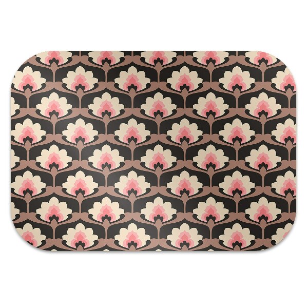 Desk chair mat floral pattern