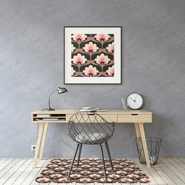 Desk chair mat floral pattern