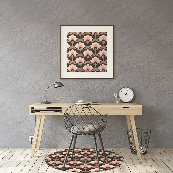 Desk chair mat floral pattern