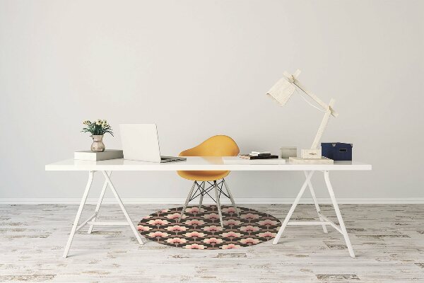 Desk chair mat floral pattern